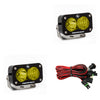 S2 Pro Black LED Light Pod Pair (Driving/Combo; Amber)